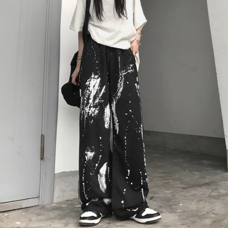 Title 3, Wide Leg Pants High Waist Drape Retro