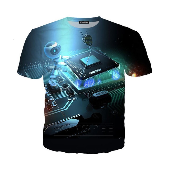 Title 10, Camiseta masculina com estampa digital 3D de pl...