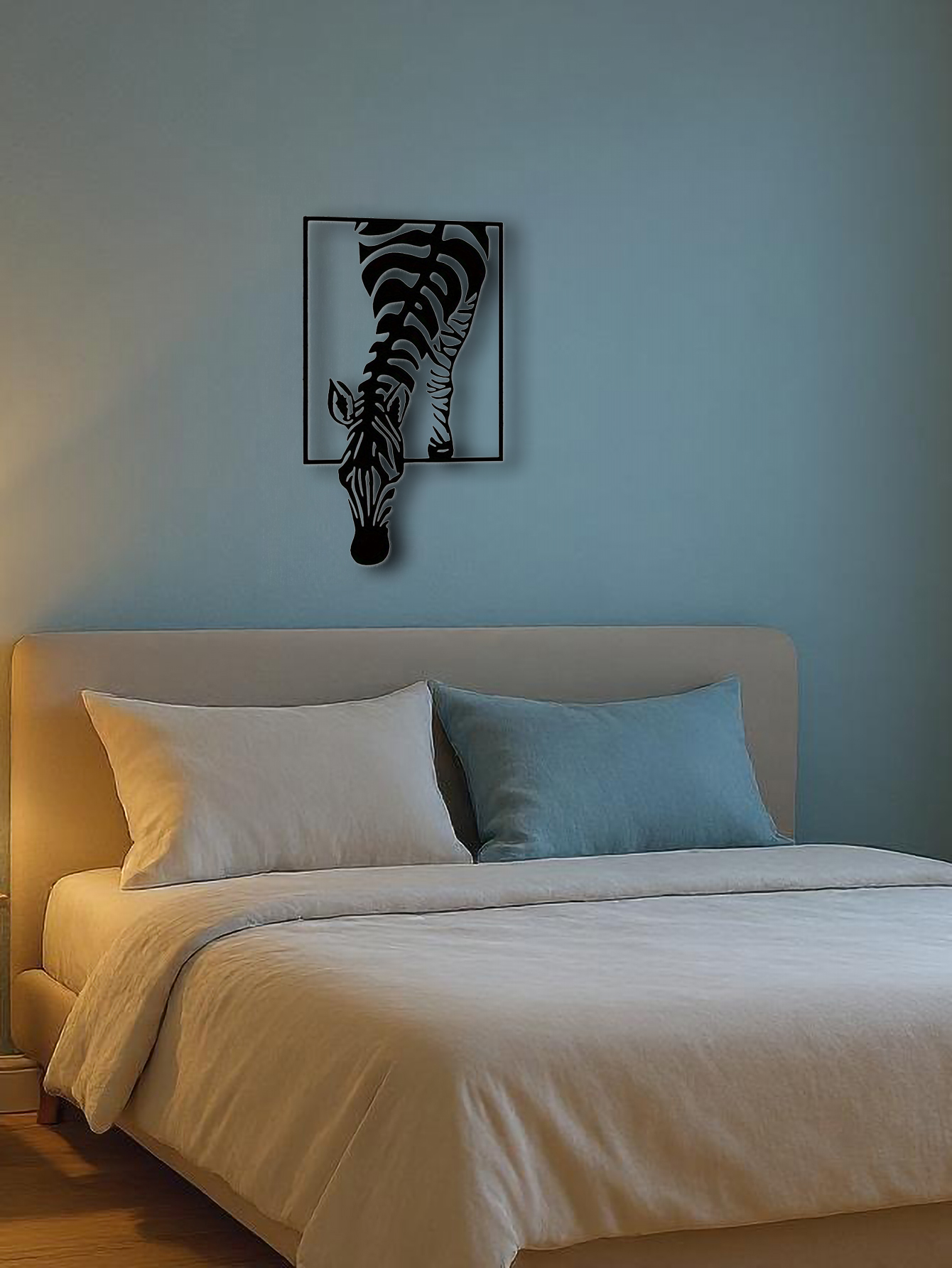 Showcase Your Unique Style With Exquisitely Crafted Zebra Metal Wall Art Design