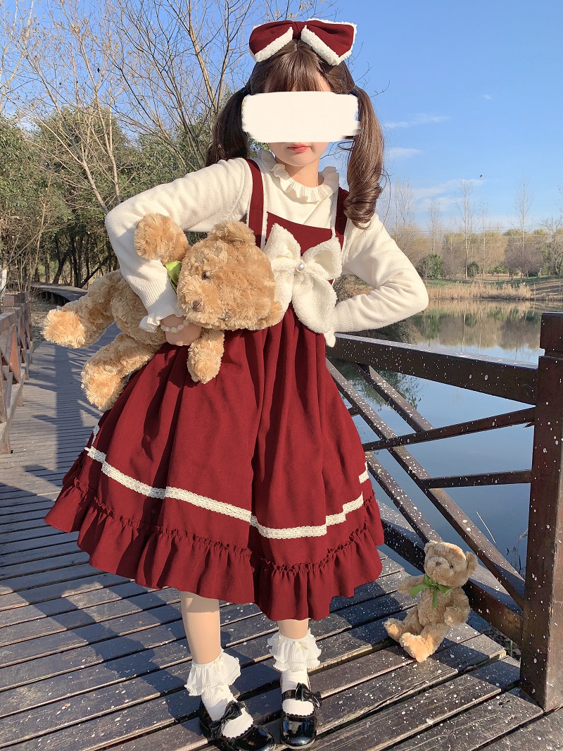 Girl Lolita Solid Color Sling Jsk Dress Summer