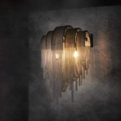 Italian Net Red Aluminum Chain Tassel Wall Lamp