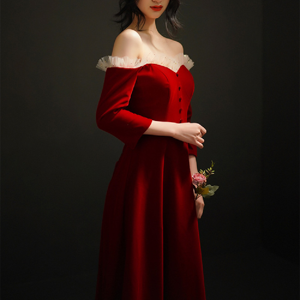 Velvet Shaggy Strap Dress, picture 2 of 5