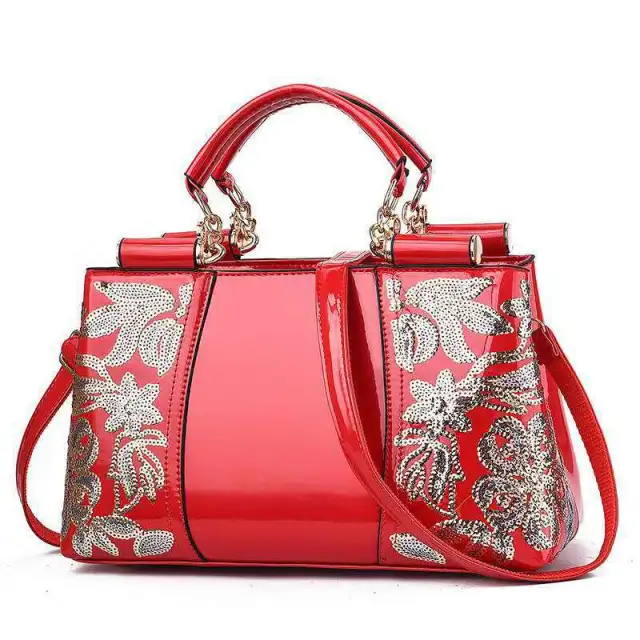 Fashion Sequins Handbags Women Shoulder Bags For Party Wedding Bridal Bag Red - Shop at LoveMi