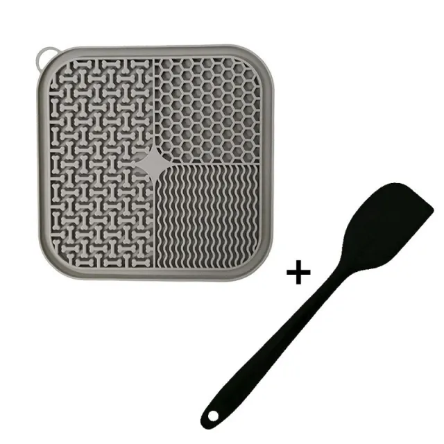 Dog Licking Mat Slow Feeder Premium Lick Pad With Suction Cups For Dog Anxiety Relief Slow Feeder Dog Bowls Pet Placemat Gray - Shop at LoveMi