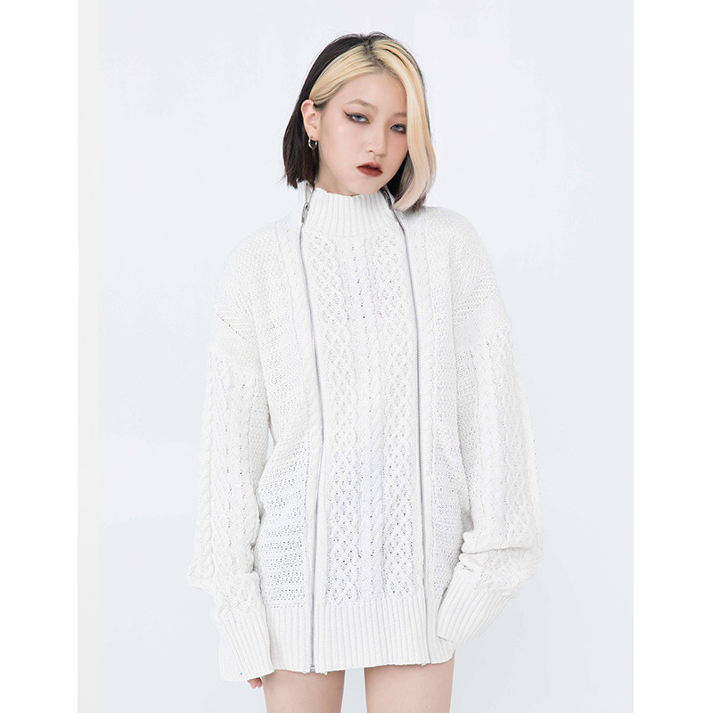 Retro Twist Pullover High Neck Fashion Sweater