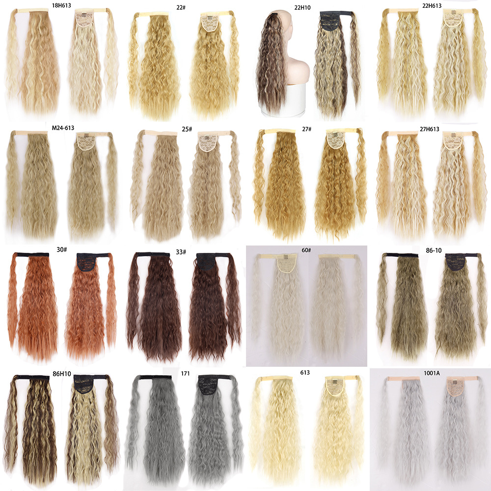 Ponytail Wig Water Wave Velcro Banding Chemical Fiber High Temperature Silk — foto 6