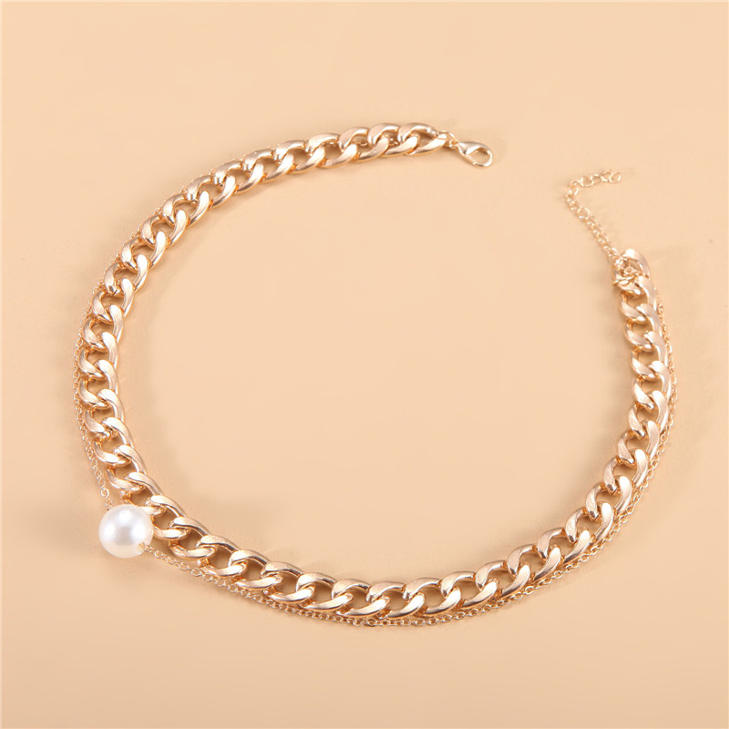 Cold Wind Clavicle Chain Simple Single Pearl Hip Hop Necklace