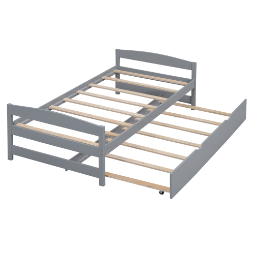 Twin Size Platform Bed with Twin Size Trundle β photo 7
