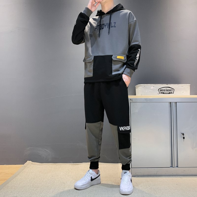 Hooded Jacket Youth Casual Sports Suit Trend