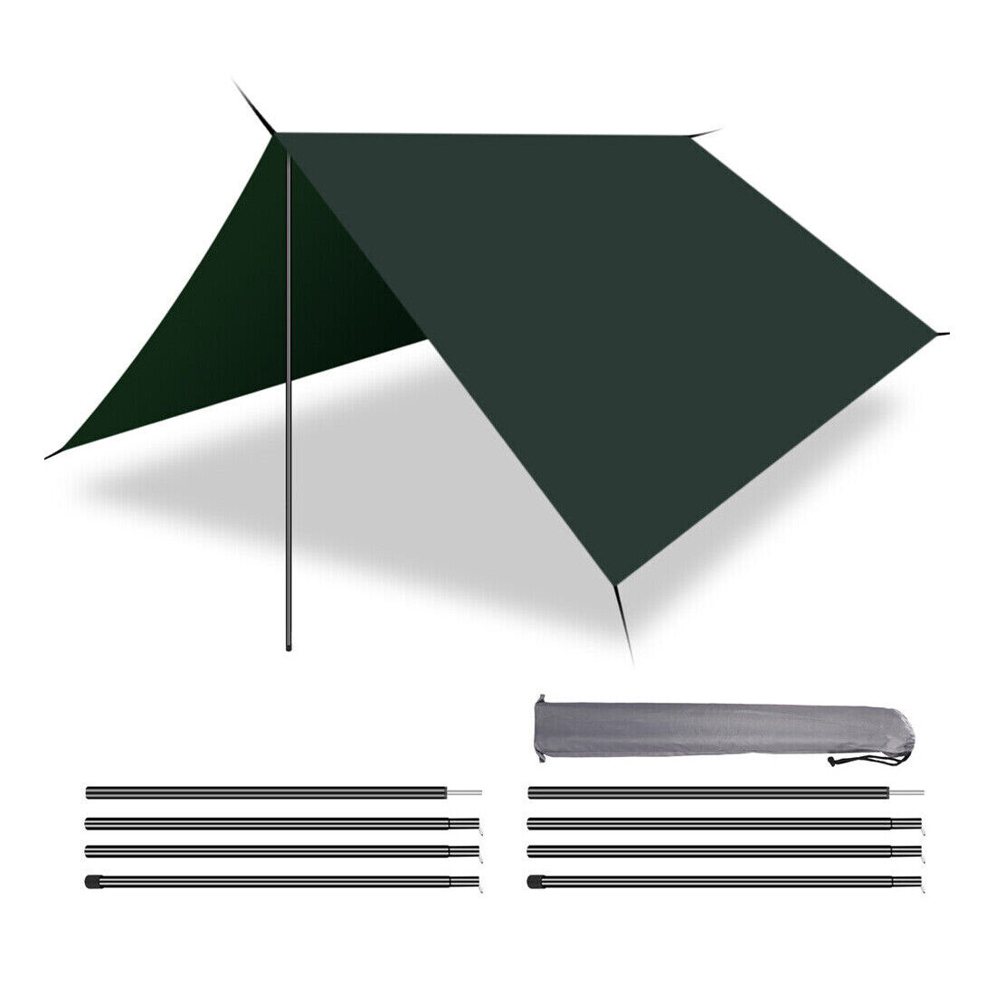 2x200cm Tent Poles Universal Telescopic Adjustable Steel Awning Canopy Tarp Pole 14