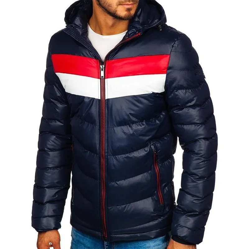 Pure Color Spliced Cotton Jacket