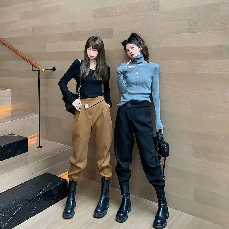 New Style Plus Velvet Thick Korean Loose Slim Overalls