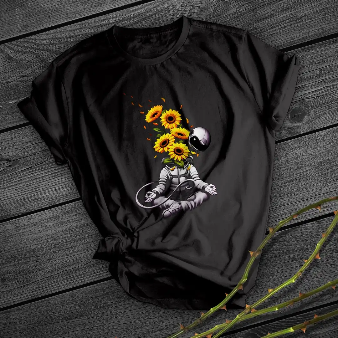 Meditation Astronaut Print Short Sleeve