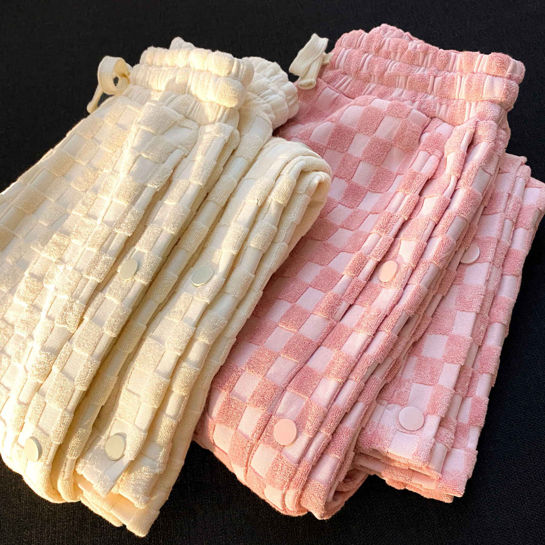 Checkerboard Drape-breasted Casual Straight-leg Trousers