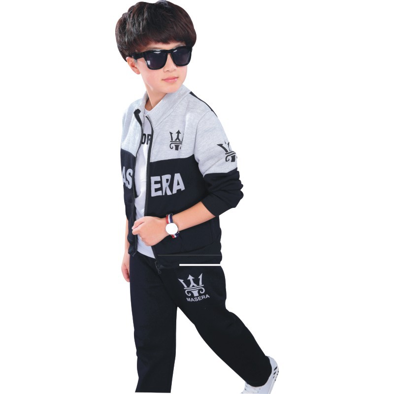 Boy's Two-piece Suit, Boy's Small And Medium-sized Children's Long-sleeved Sweater