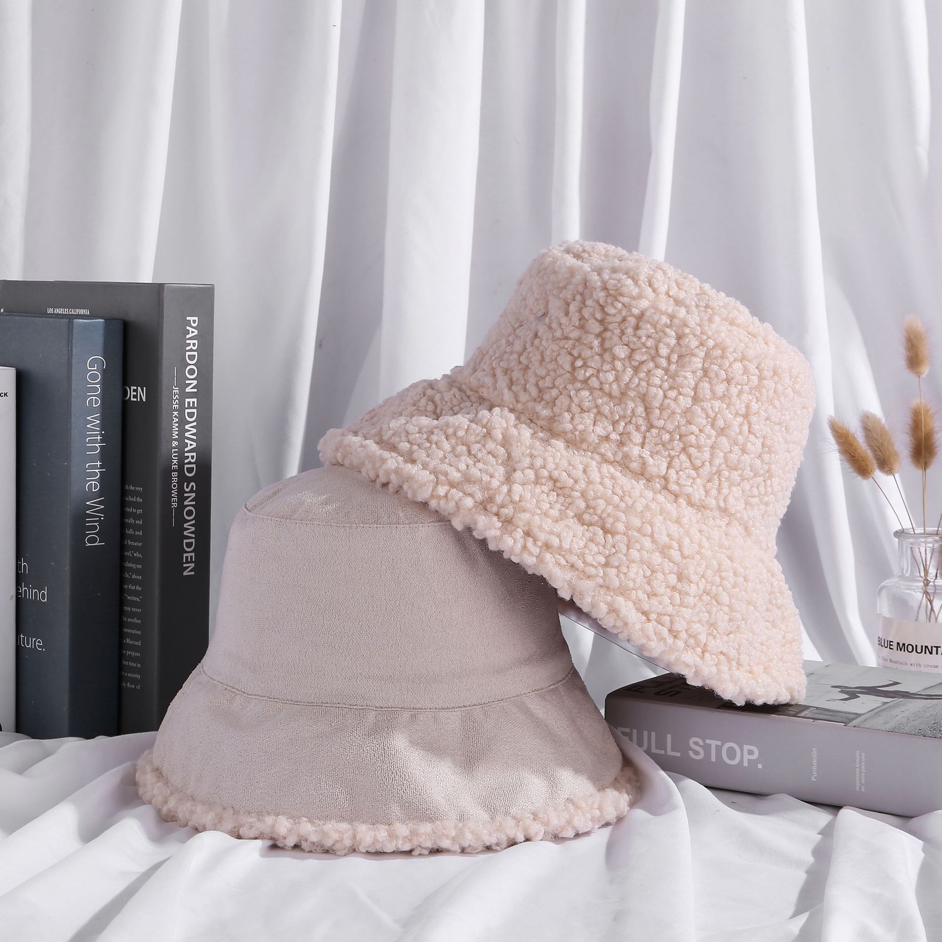 Double-sided Lamb Wool Hat In Autumn And Winter To Keep Warm