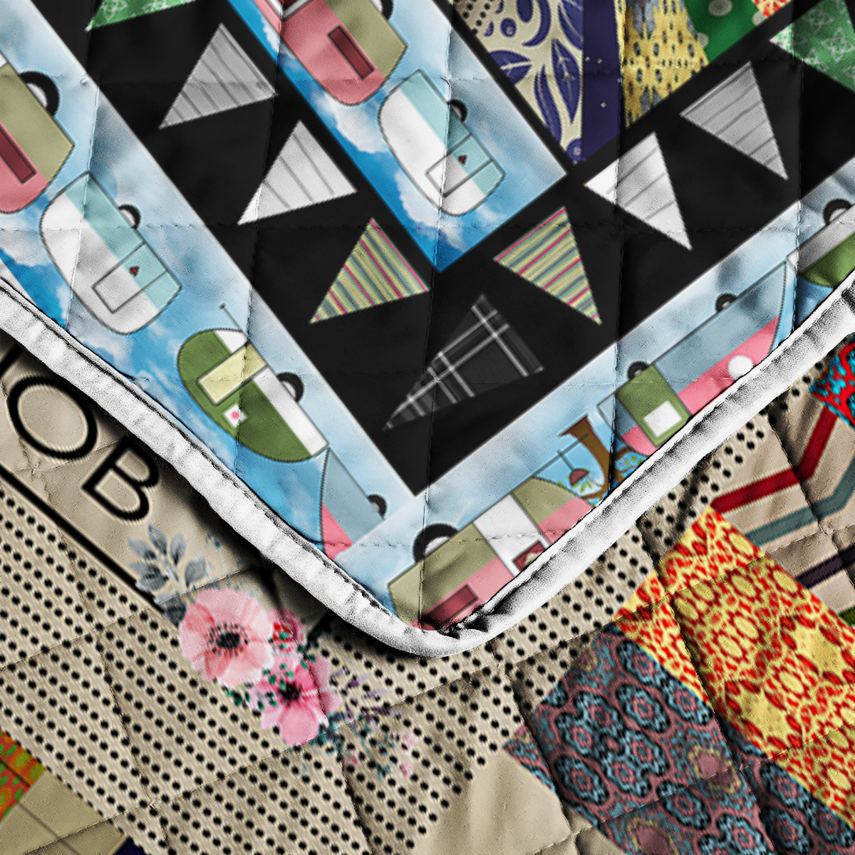Retired Camping Is My Job Funny Camping Camper Quilt Set Camper Retirement Gift All Season, Lightweight, Coverlet Bedspread Bedding, 2 Matching Shams, 3 Piece