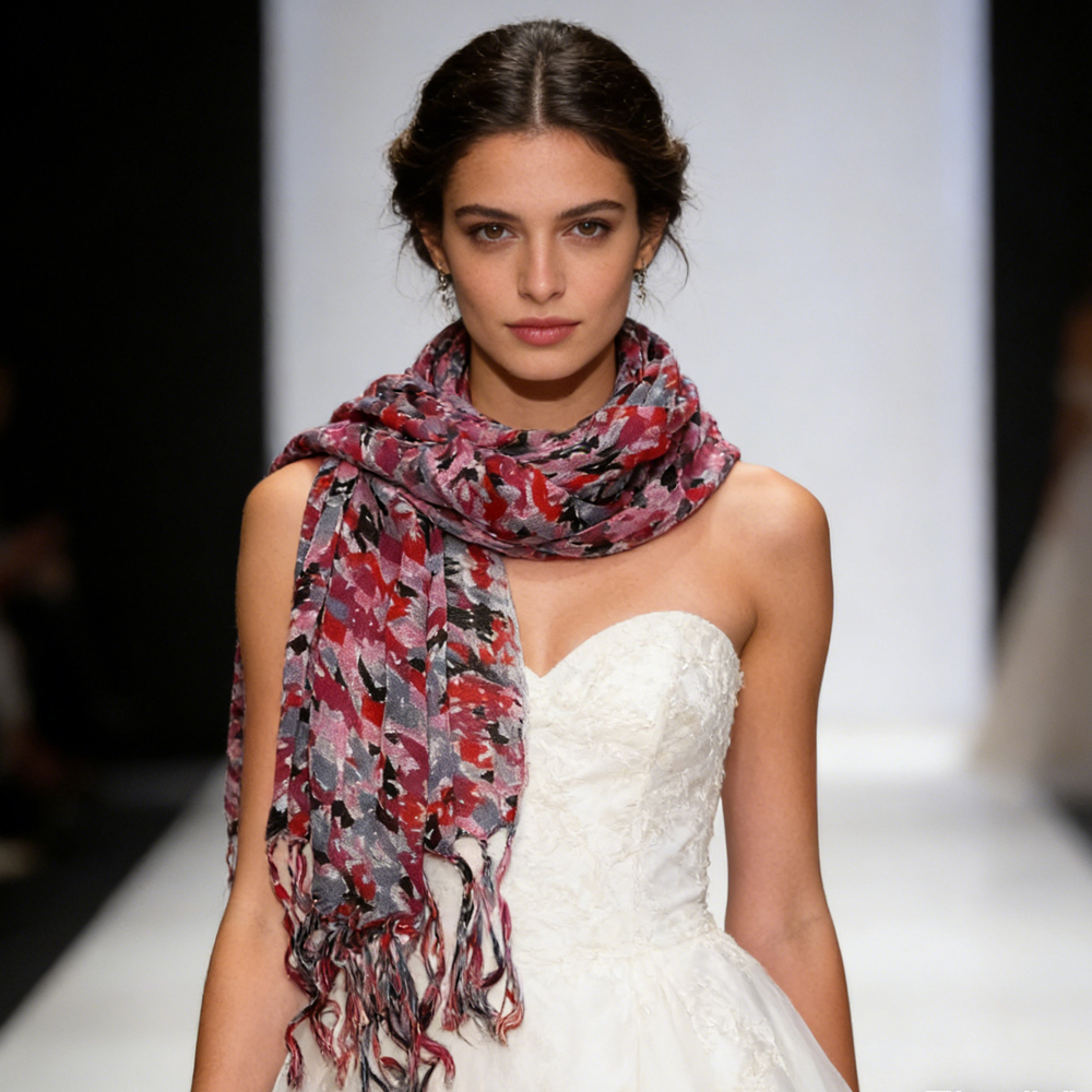 2pcs Flowy Long Red Scarf,Bold Red Floral Print Energizes,Perfect Wedding Guest Accessory,vacation,daily Life,evening Party,Office Appropriate Subtlety For Women Men,for Casual Outfits - Men's Clothing