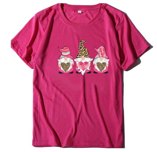 Title 3, Three Dwarfs Holding Love Print Ladies Short Sl...