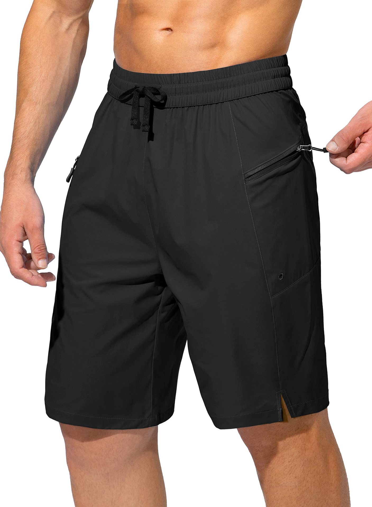 Summer Men's Beach Shorts With Quick Drying Pockets And Drawstring, Loose Outdoor Leisure And Fitness Five Point Shorts