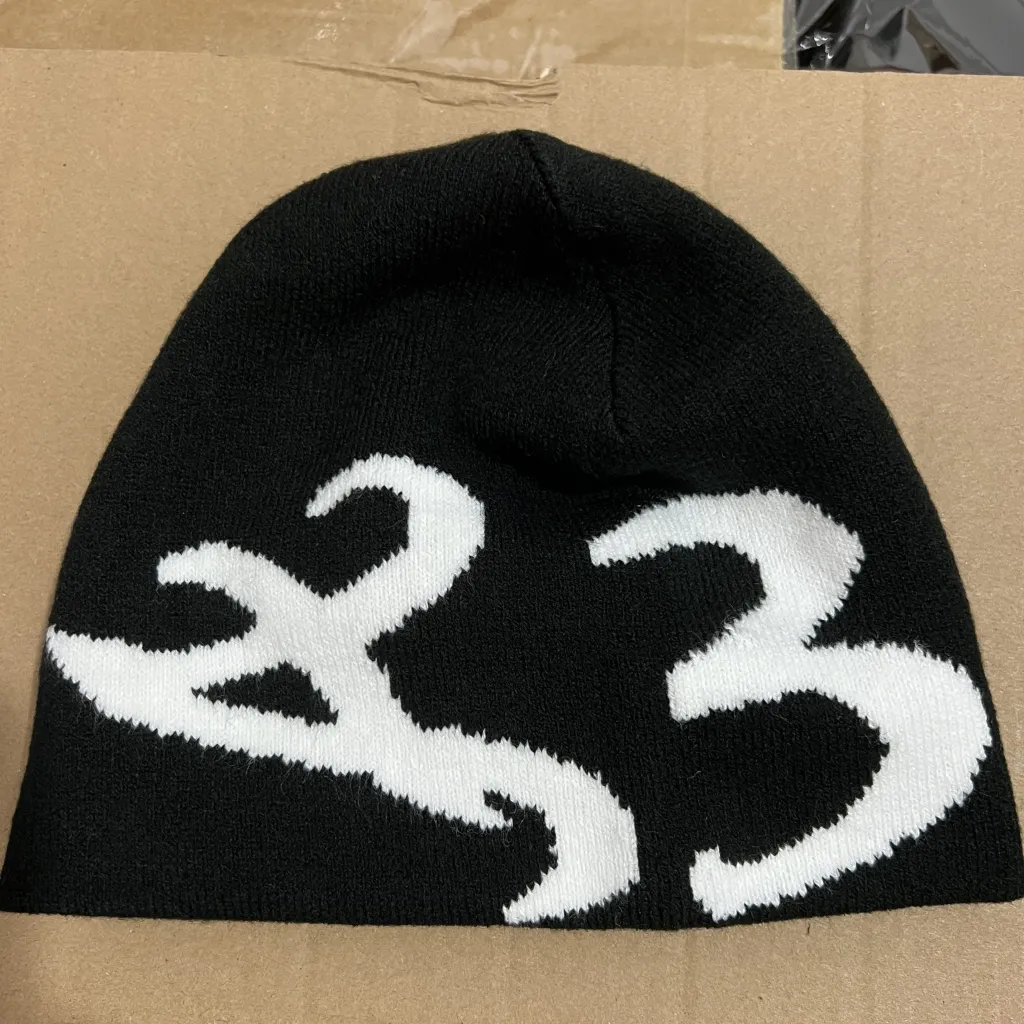 Love You Knitted Cold Hat Network Trend Phrase Original Design - Black