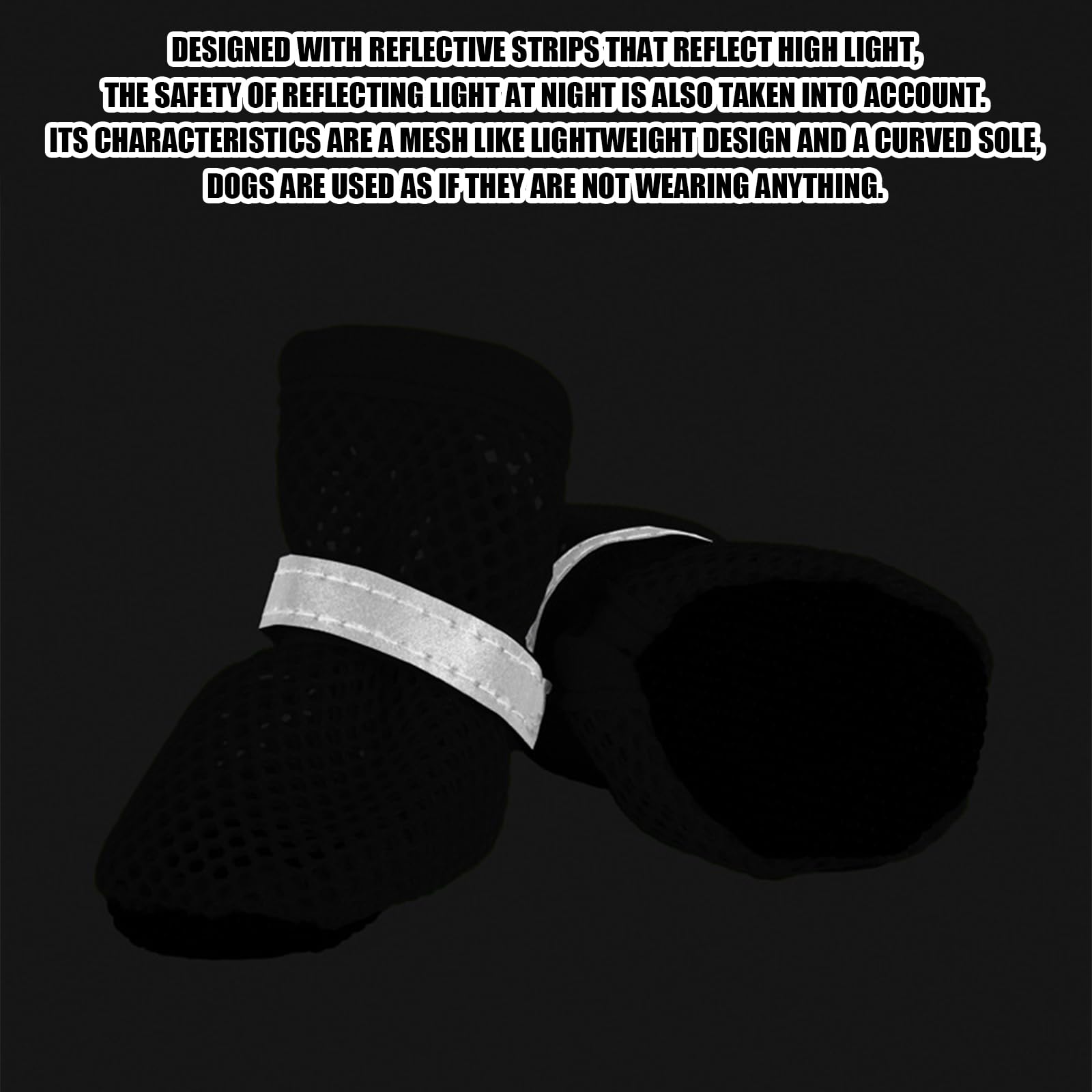 Small Dog Shoes For Hot Pavement, Breathable Summer Dog Boots With Mesh, Non-Slip Sole, Adjustable Reflective Straps, Paw Protection For Outdoor Walking view 2