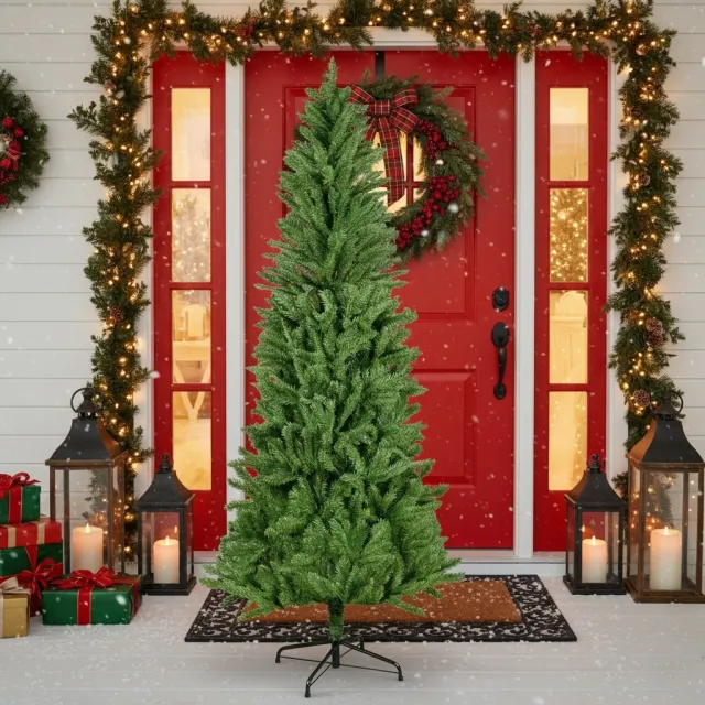 6FT Artificial Plant Christmas Tree With 754 Tips Classic Pencil Dense Branches Natural Holiday Decor For Halloween & Christmas Party Green - Shop at LoveMi