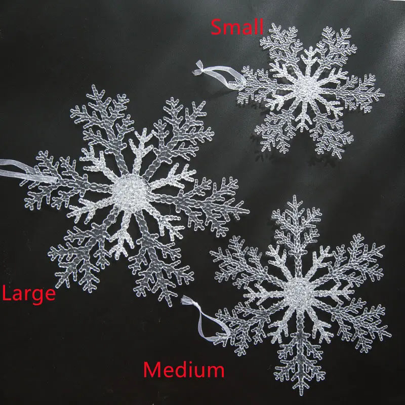 Christmas Decoration Acrylic Transparent Snowflake Tree Pendant