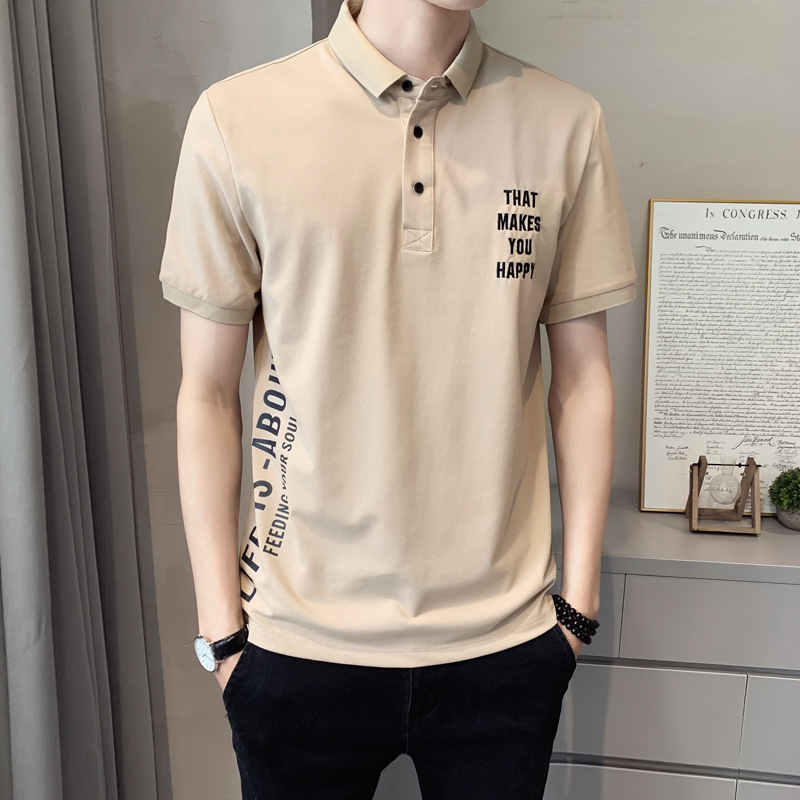 Title 3, Polo Shirt Homme Manches Courtes Lapel Slim Fit...