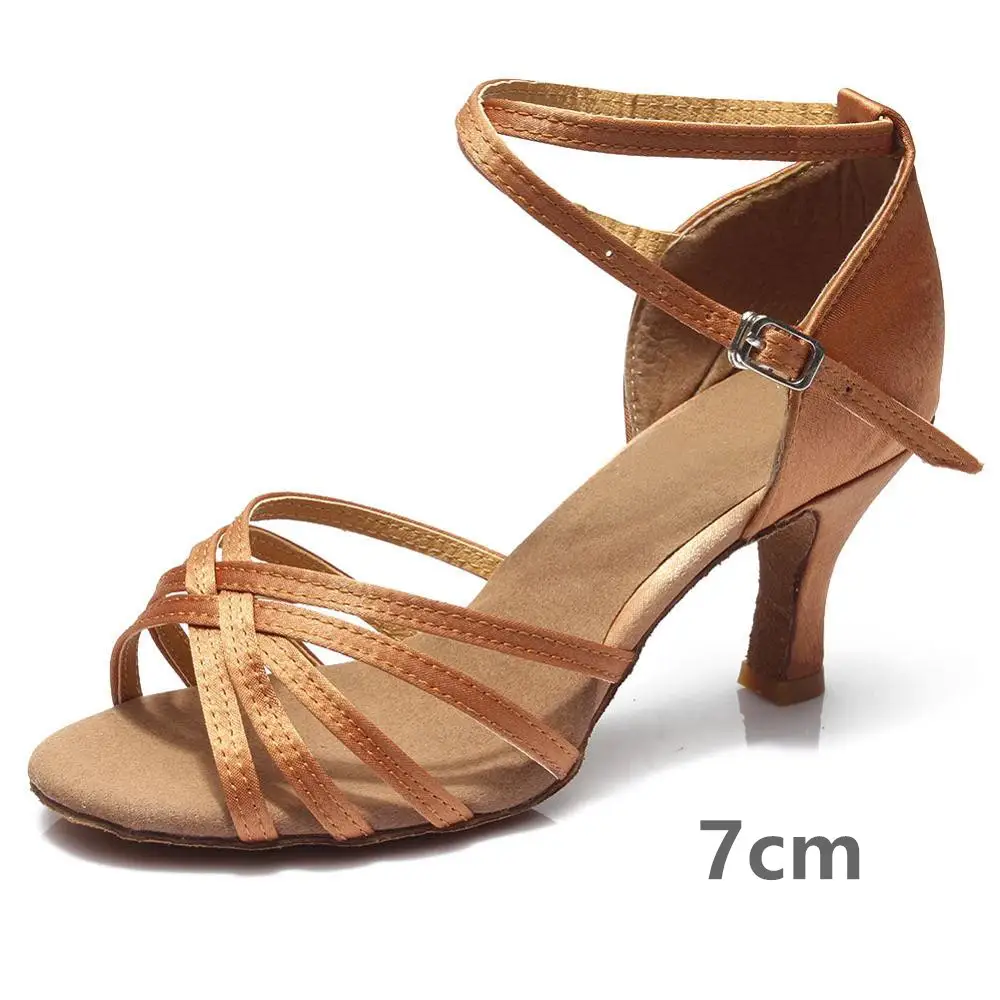 Indoor satin Latin dance shoes
