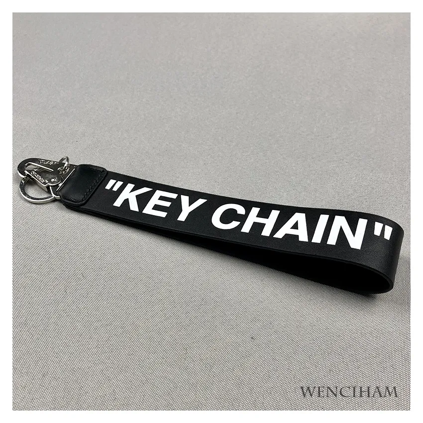 Letter Printing Electroplating Pendant Keychain - Black