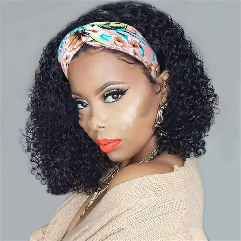Fashionable Shoulder Length Hairband Wig Small Curly