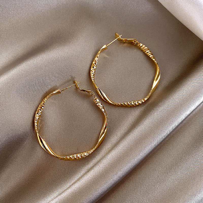 Women's Geometric Hoop Twisted Floral Earrings