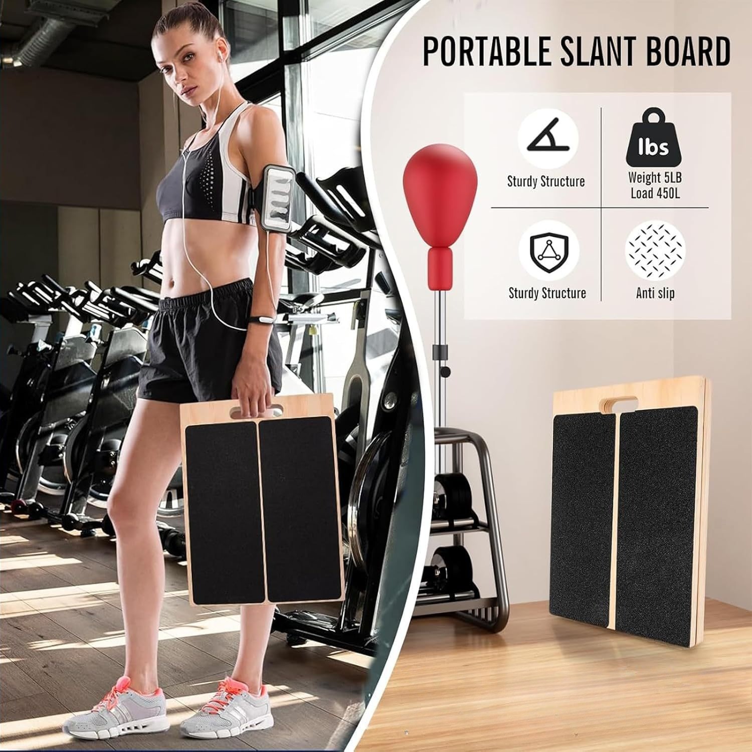 New Wooden Calf Incline Board For Yoga Workout Slant Stretcher Folded — image 8