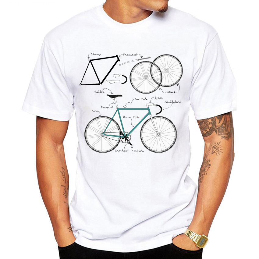 Title 13, Heren T-shirt met retro sportfiets print. Genie...