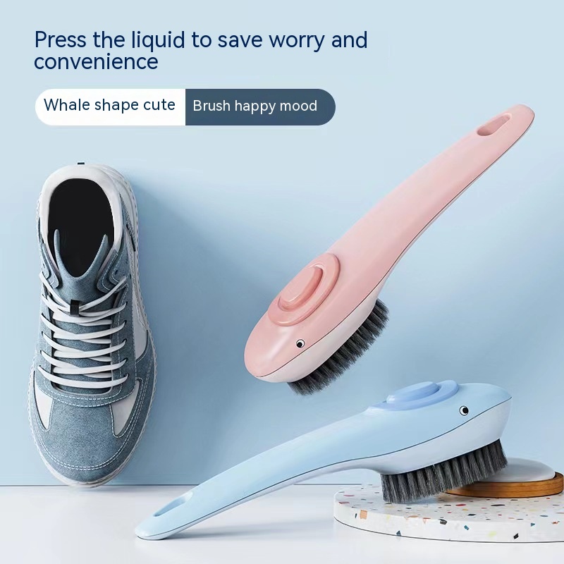 Dancing Whale Multifunctional Shoe Brush Press Fluid