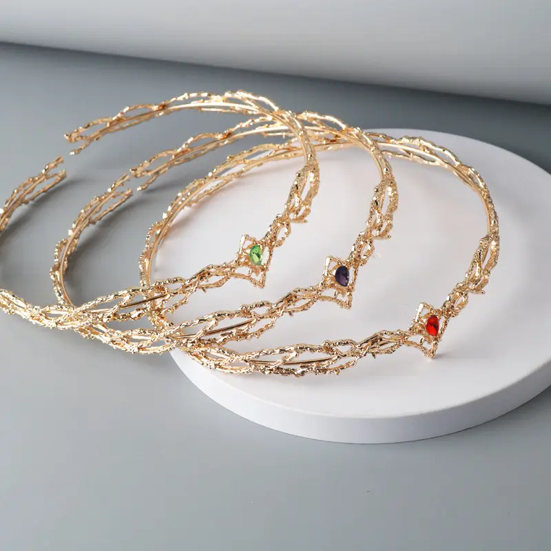 Gem Crystal Crown Hair Clasp Ladies