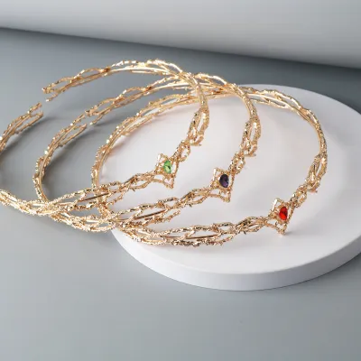 Gem Crystal Crown Hair Clasp Ladies