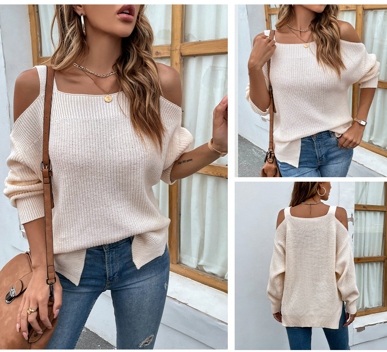 Women's Solid Color Suspender Knitted Sweater