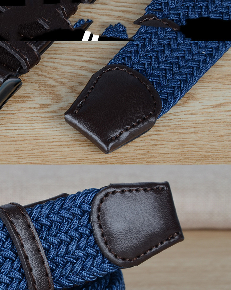 All-match Pin Buckle, Non-hole Elastic Adjustable Canvas Woven Trouser Belt