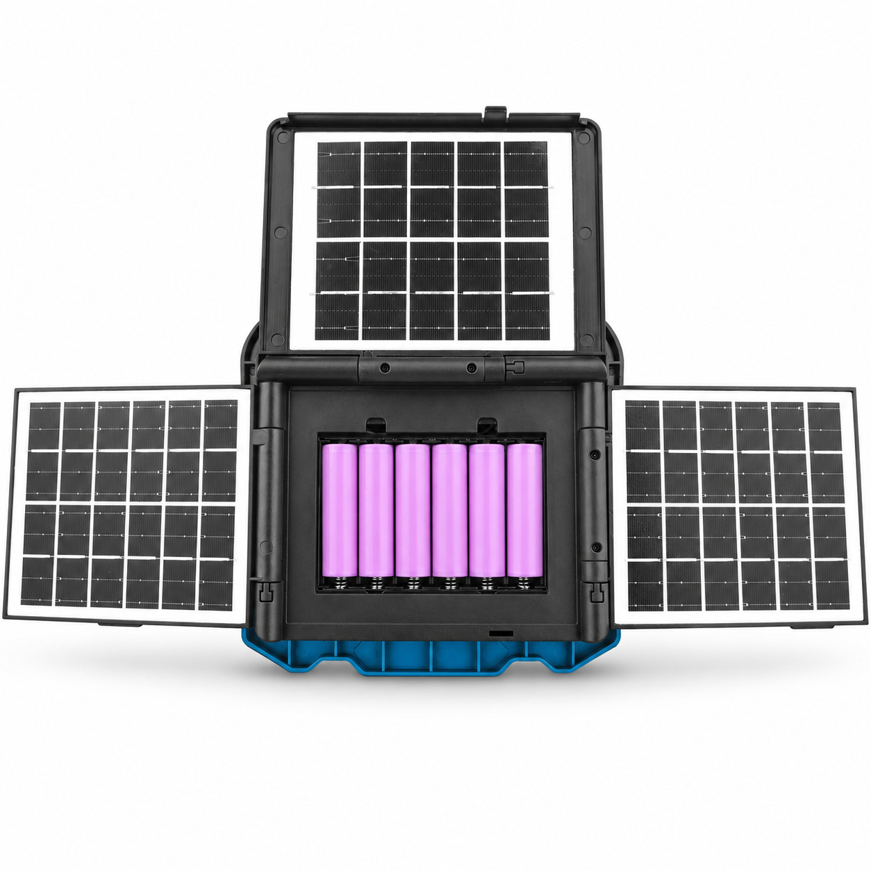 Solar Powered Rechargeable Battery Display Power Bank Function LED Work Light W8150 2 Blue 2520LM