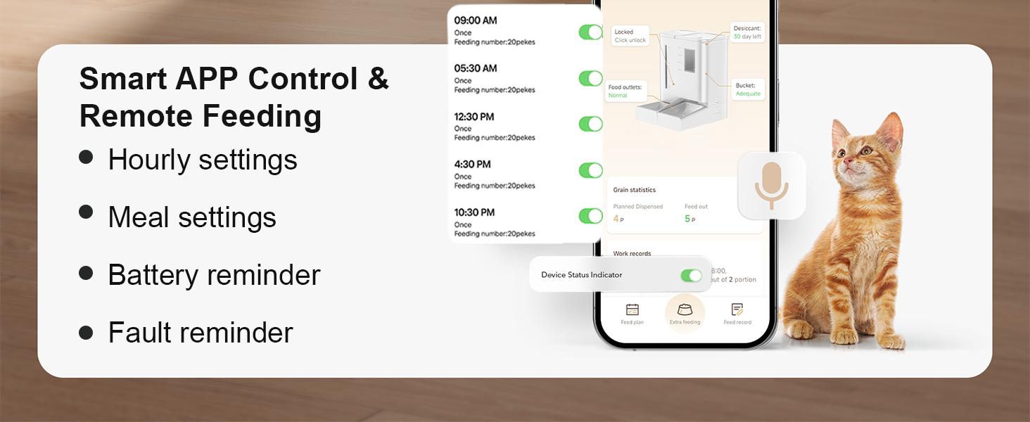 Waithem WiFi Automatic Pet Feeder & Waterer 2-in-1 Set App-Controlled, 2-Week Capacity, Detachable &Washable, Moisture-Proof — foto 14