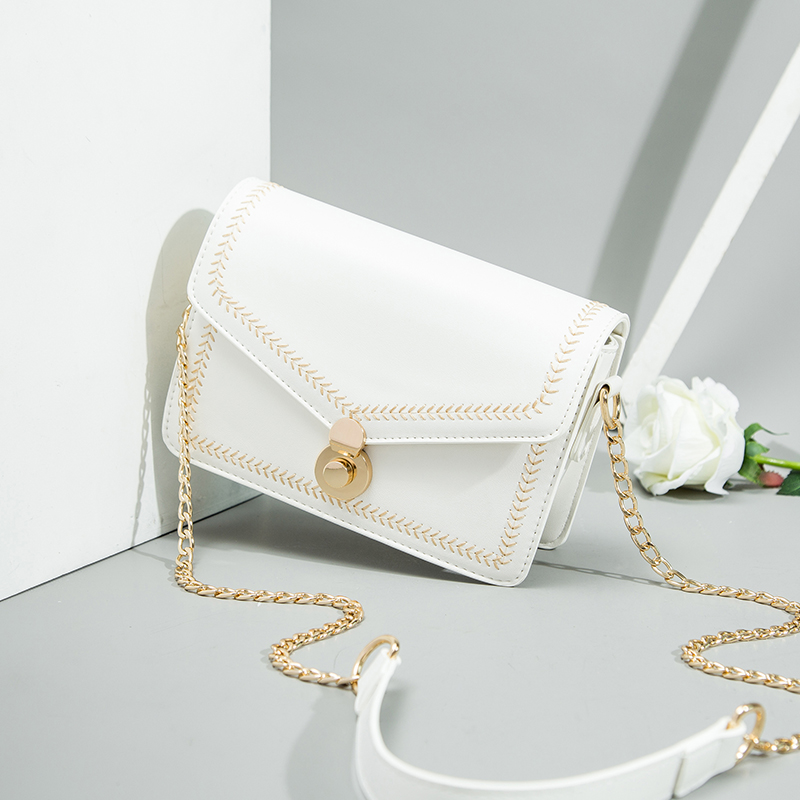 Ladies' New Trendy All match Chain Messenger Bag White - Shop at LoveMi