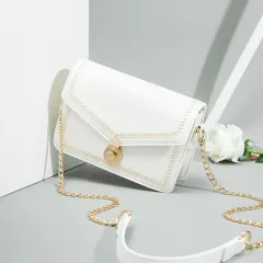 Ladies' New Trendy All-match Chain Messenger Bag - White - View 1