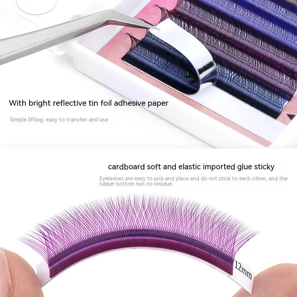 Color YY Type Grafting Eyelashes Blue Purple Mixed Color
