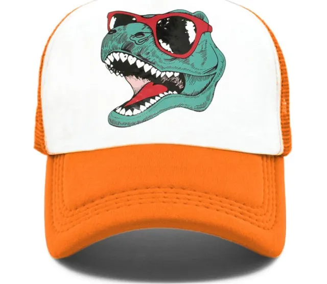 Statement Dinosaur Print Soft Top Cap Orange - Shop at LoveMi