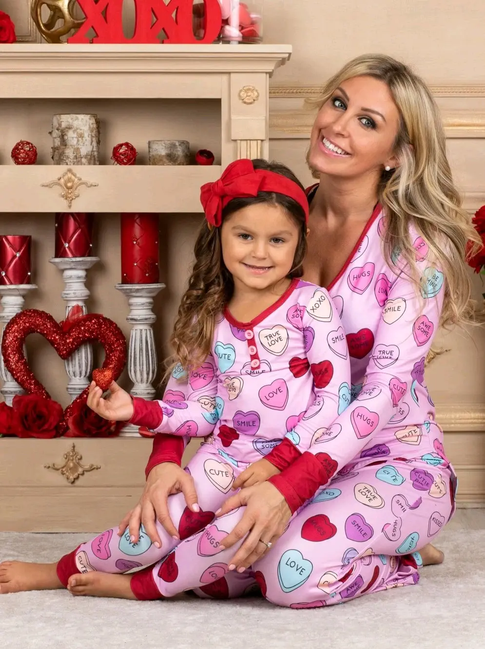 Valentines Day Love Print Casual Home Pajamas