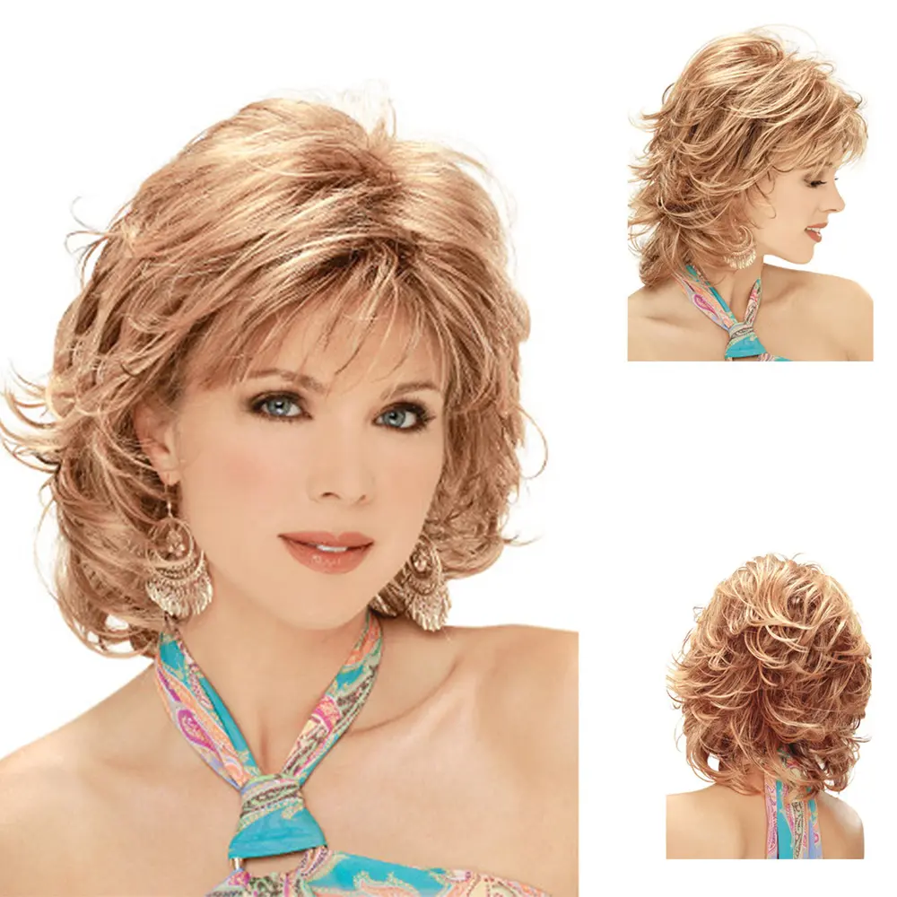 Ladies White Wig With Diagonal Bangs