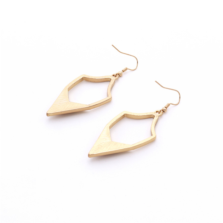 Metal Tip Earrings, Geometric Stone Pendant Earrings