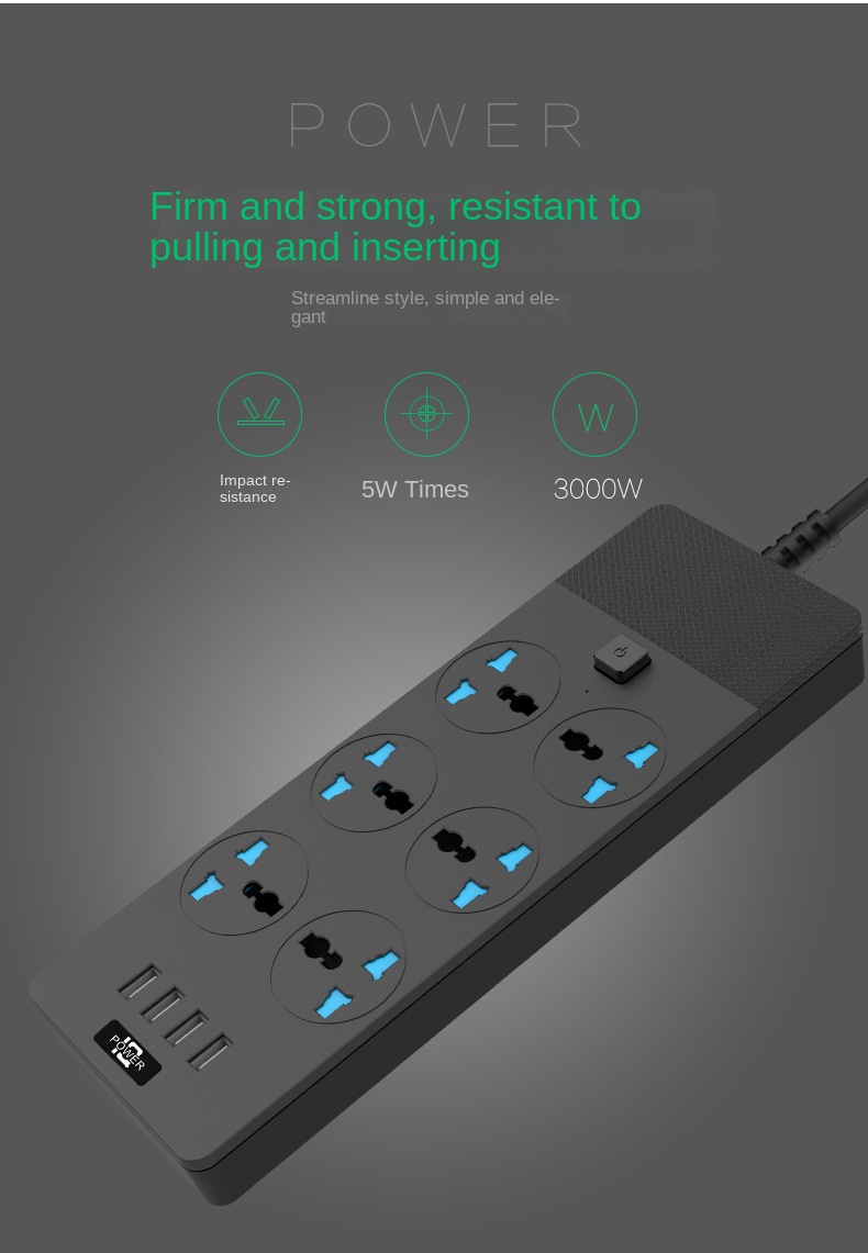 Title 5, 2024New T12 Power Strip Multifunctional High Po...